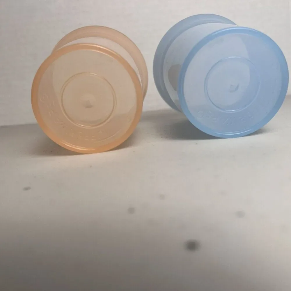 Tupperware Kids Bell Tumblers Cups 7 oz Pastel Blue Orange Translucent Lot #109